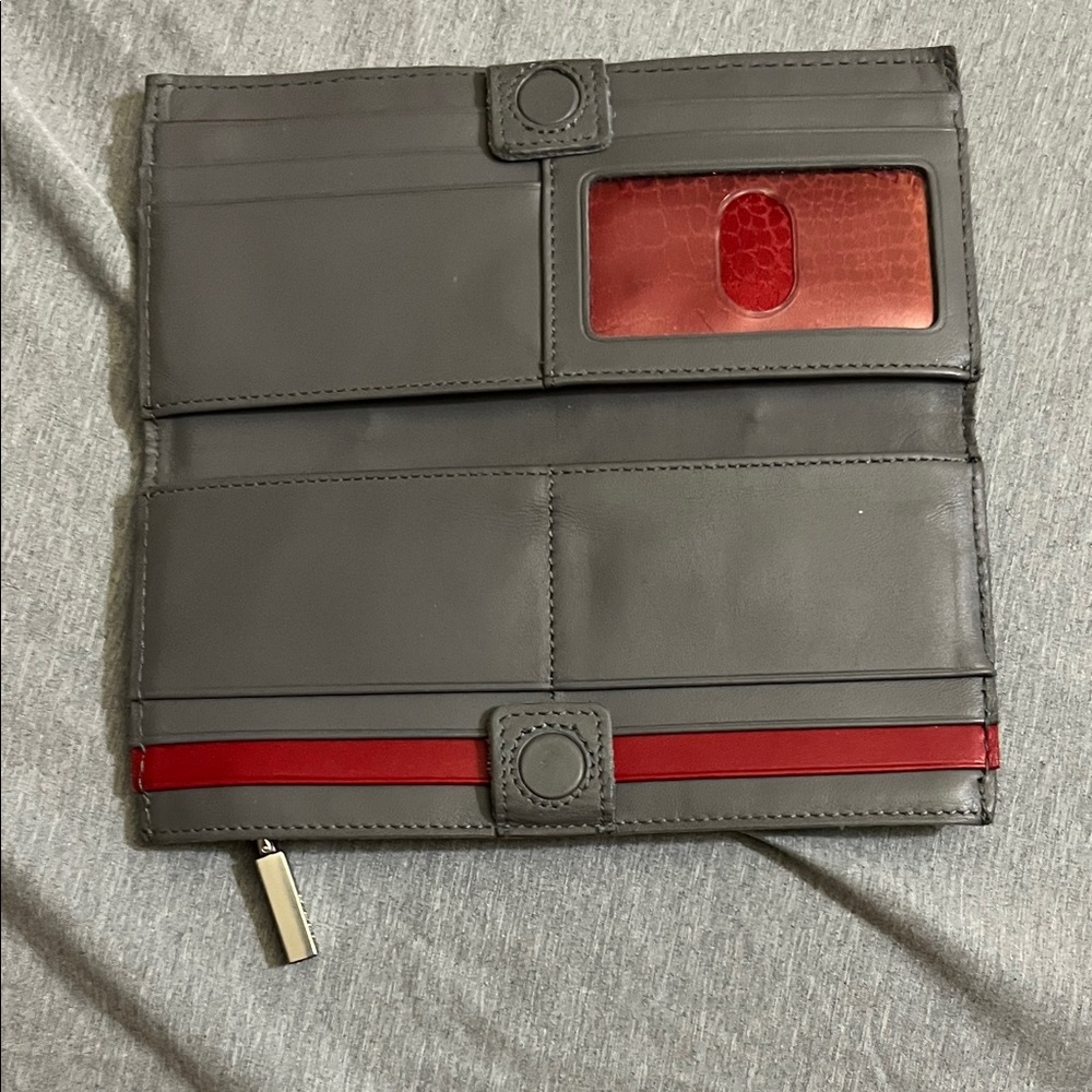 Hammitt Grey Textured Leather Zip Wallet with Silver Studs - Picture 5 of 7